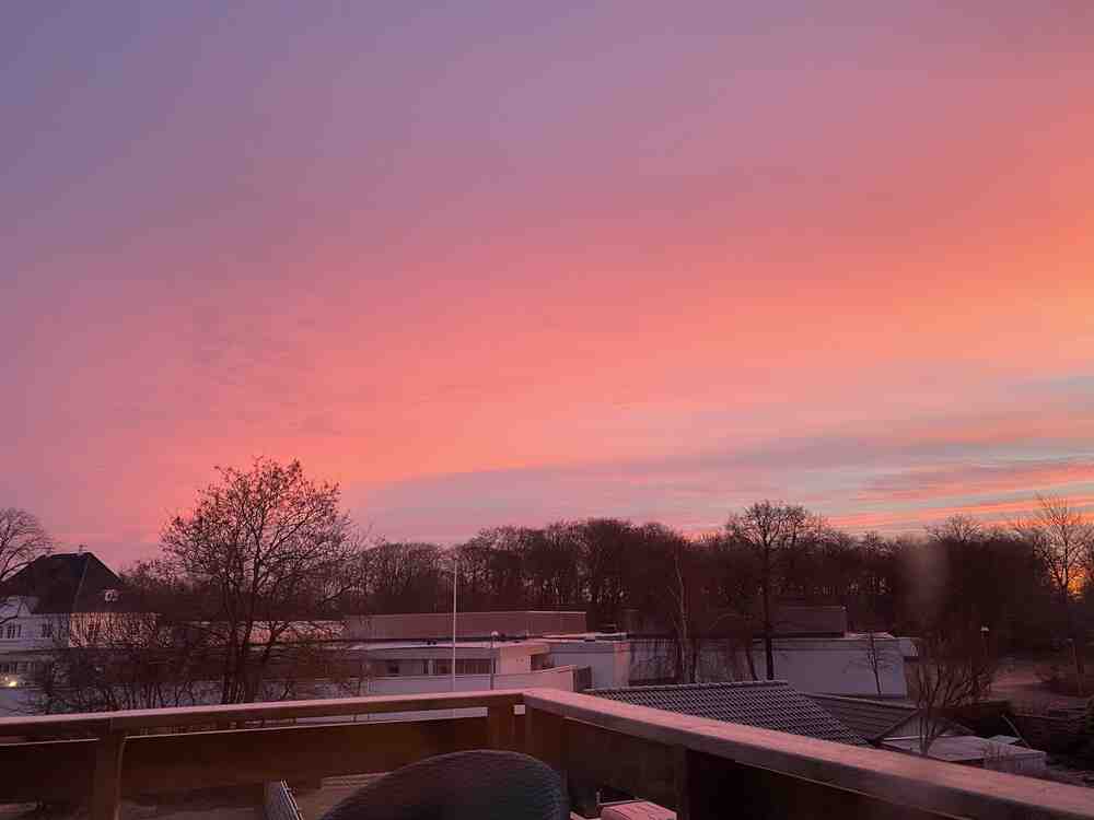 Solopgang en vinter morgen. Drøm ud over horisonterne